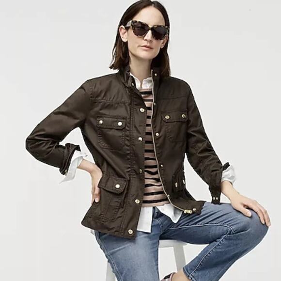 J. Crew The Downtown Field Zip Up Military Jacket Olive S - Picture 1 of 9